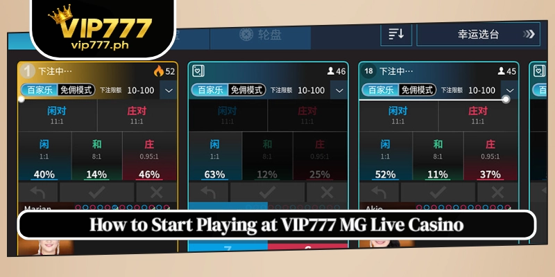 How to Start Playing at VIP777 MG Live Casino